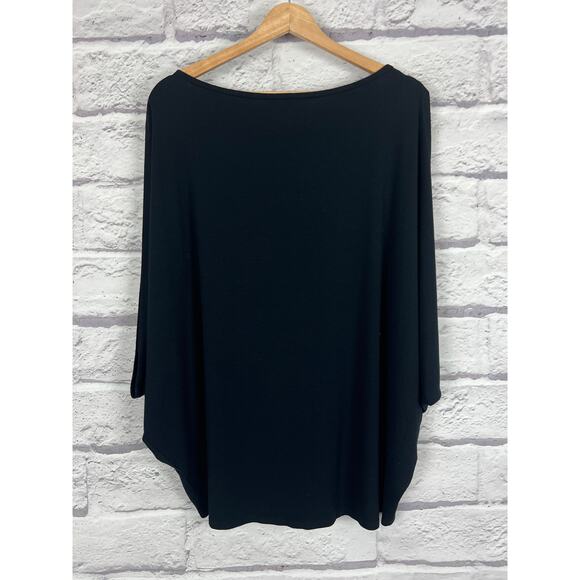 EILEEN FISHER Women's M Black Sleeveless Dolman Sleeve USA Made Lagenlook Blouse - Picture 3 of 9